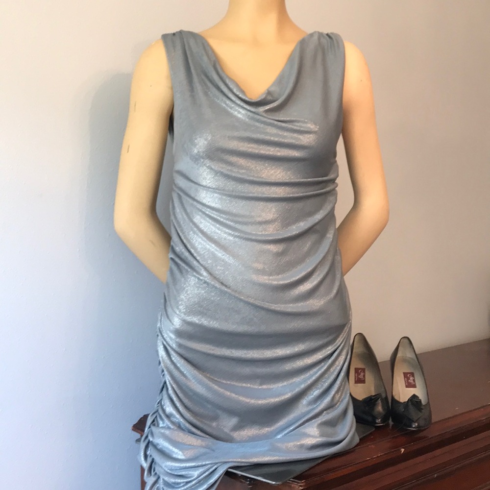 NYE 🎉 Alice + Olivia silver sheath dress